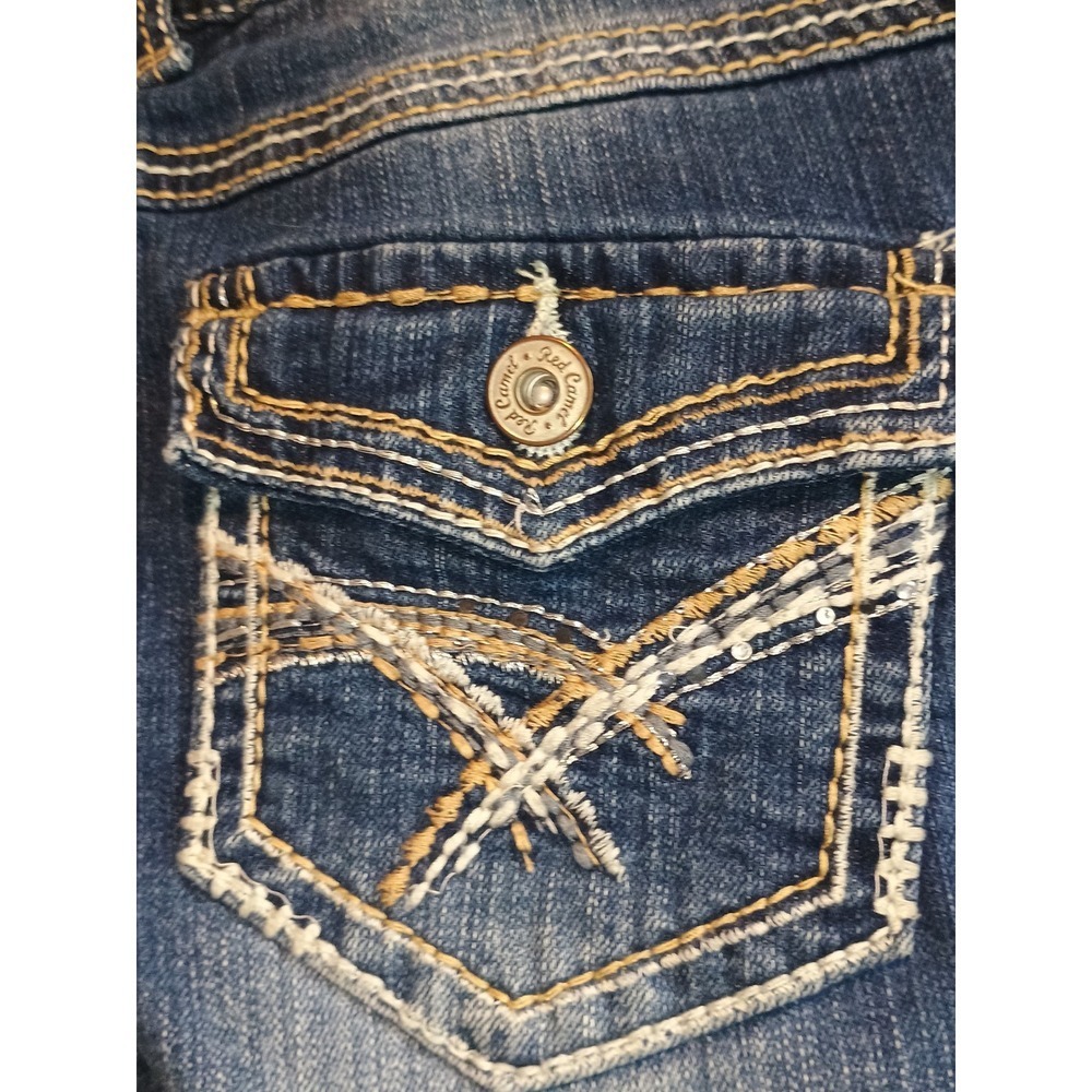 Red Camel Premium Denim Jeans Womens Size 5 Distressed Blue‎ Jeans - Picture 8 of 13